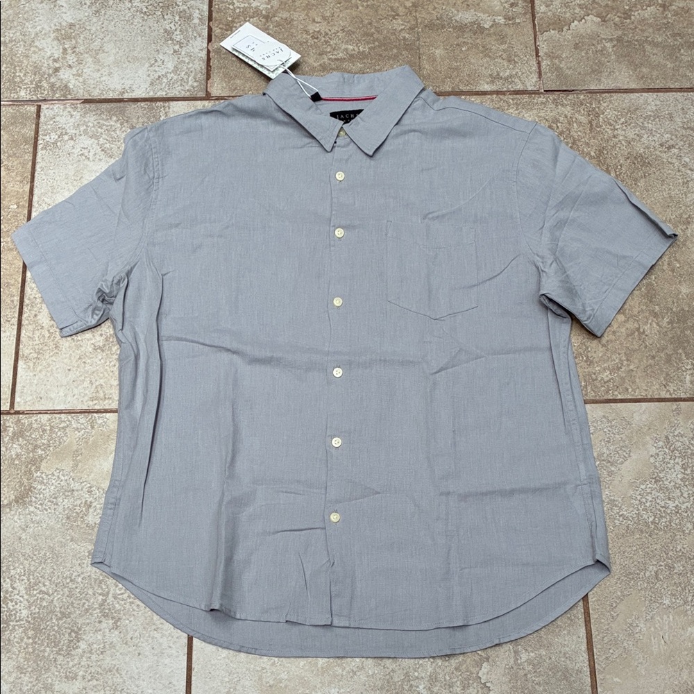 Jachs Light Gray Short-Sleeve Button-Down Shirt